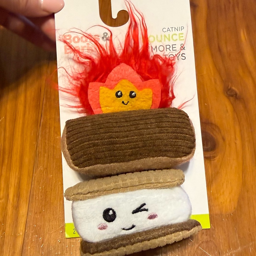Boots & Barkley  S'mores & Fire Cat Catnip Plush Toys - New